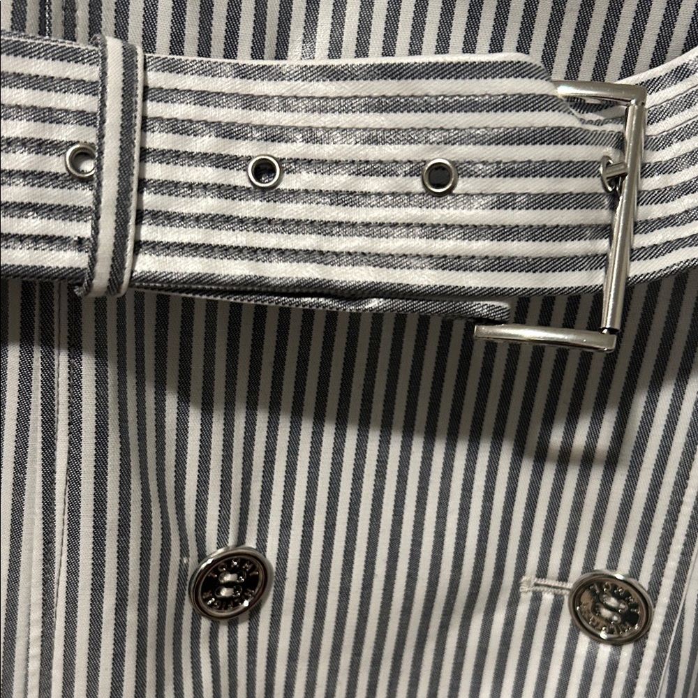 Tommy Hilfiger Coated Striped Trench Coat. Size S - Picture 9 of 16